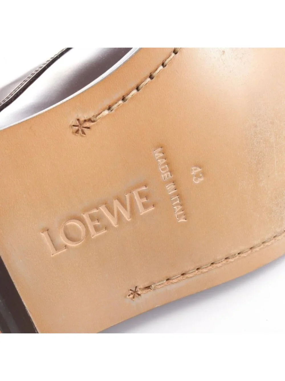 Loewe Dress Shoes Campo Derby Burgundy Leather